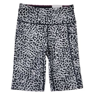 Calvin Klein High Waist 9 Inch Black White Waterspot Print Yoga Bike Short